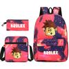 Roblox Backpack Set 3-Piece School Bag Travel Bag Student Bookbag for Boys Girls Adults Black