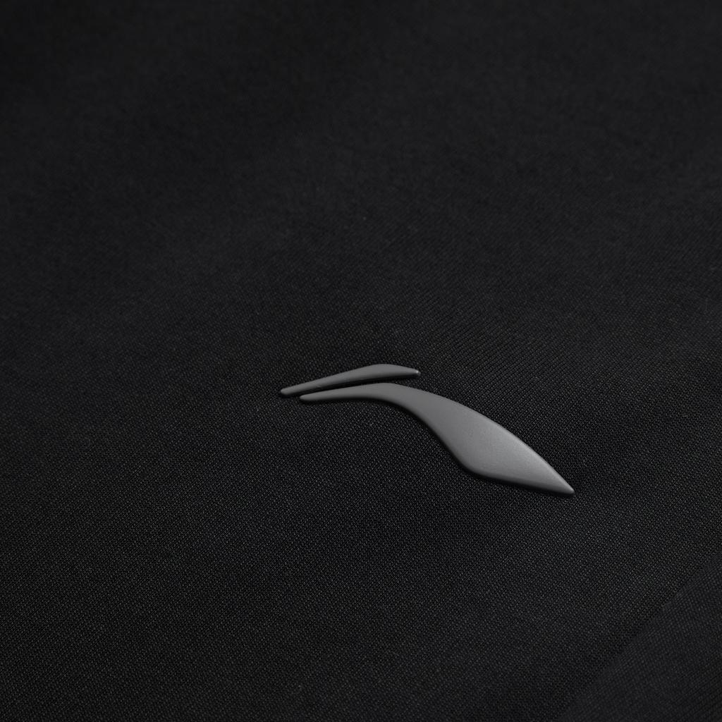 Li Ning Fitness Series Solid Color Comfortable Straight Leg Knitted Sports Pants Men Bottoms Black AKLU145-1