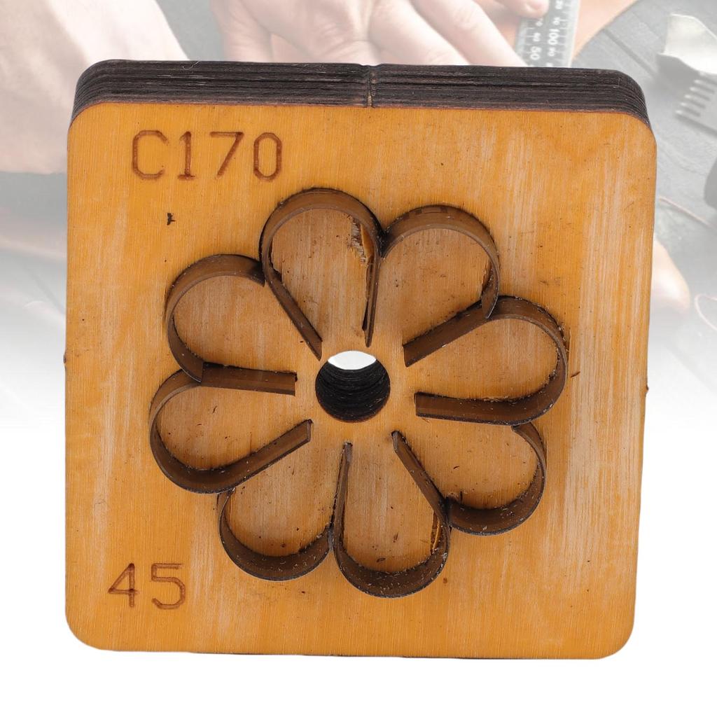 Форма для резки кожи с деревянным основанием, вырубной штамп в форме цветка для изготовления брелоков, украшений для сумок