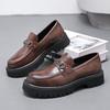 Мужские кожаные лоферы на толстой подошве - Слипоны с большим пальцем, Большой размер, Модная обувь на платформе