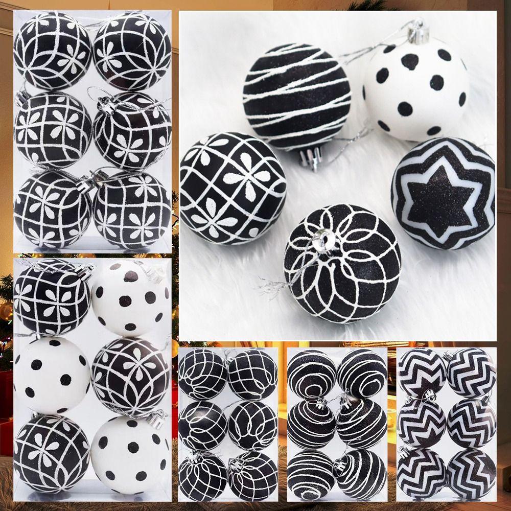 6 шт. Расписанные вручную шары Подвески для рождественской елки 6 см Шары для украшения окна Рождественские шары Вечеринка Праздник