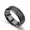 Korean Style Titanium Steel Double-Row Diamond Couple Ring - Fashionable Stainless Steel Jewelry for Women