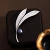 Брошь Лист с Жемчугом для Женщин, Универсальная и Уникальная, Брошь с Полной Бриллиантовой Инкрустацией с Нишевым Дизайном