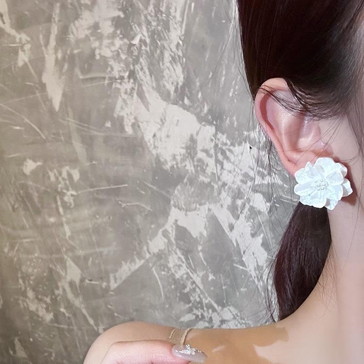 Высококлассные серьги-пусеты из серебра 925 пробы «Камелия» - Ограниченная серия в ретро-стиле, французские клипсы для ушей