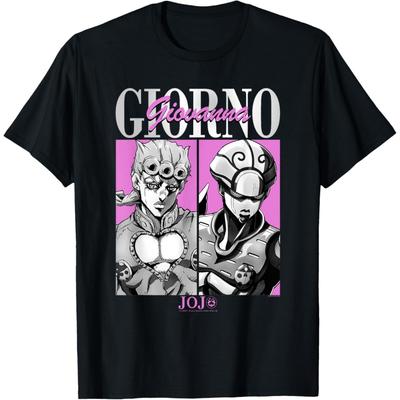 JoJo's Bizarre Adventure Дзёдзё и Золотой Ветер Панели Аниме Футболка