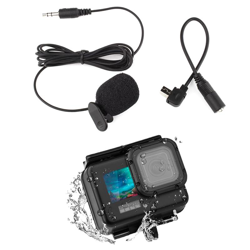 Active Clip Microphone With Mini Usb External Mic Audio Adaptor Cable For Gopro