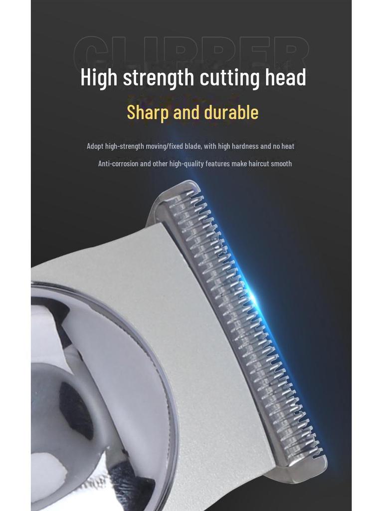 Men's Portable Electric Hair Clippers with Digital Display for Carving and Bald Styles