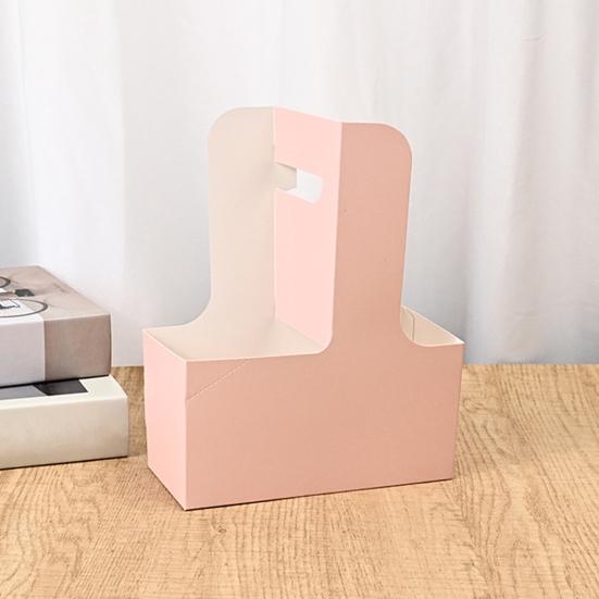 10 шт. одноразовых контейнеров для напитков на вынос, держатель для 2 или 4 стаканов из картона с ручкой, контейнер для горячих или холодных напитков для доставки еды на вынос