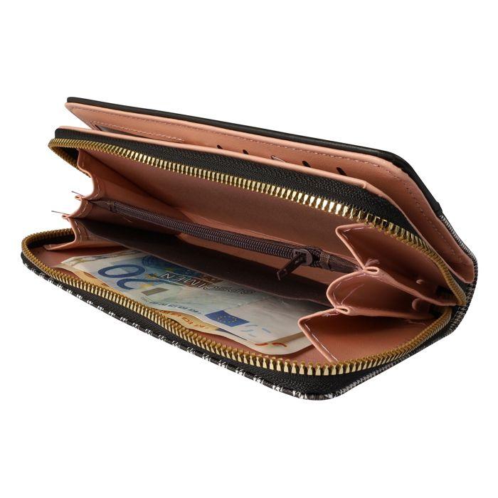 Portefeuille Cham Cham pour femme en synthétique noir format horizontal élégant