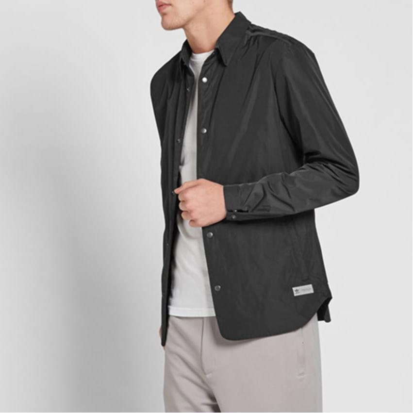 Adidas Оригинальная однобортная рубашка прямого кроя, однотонная, легкая, удобная, с длинным рукавом, мужские рубашки черного цвета AJ7261