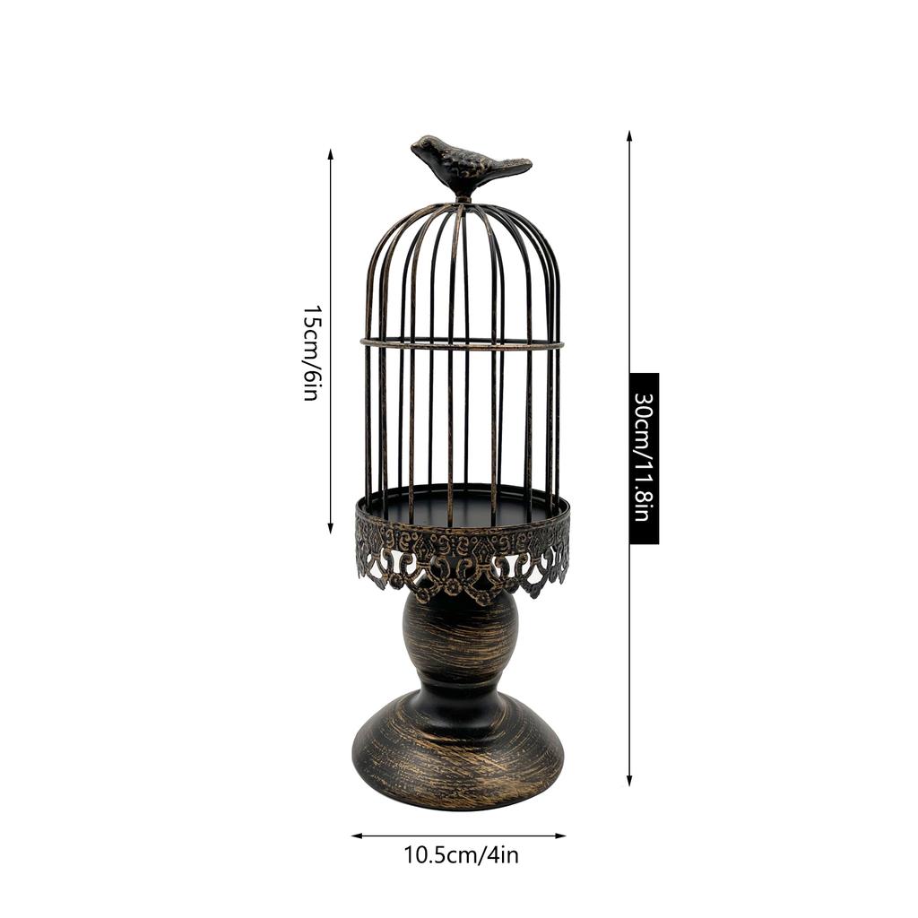 Ретро потертый подсвечник декоративный подсвечник в виде птичьей клетки винтажный металлический подсвечник для свадебной вечеринки домашний декор 11,8 дюймов