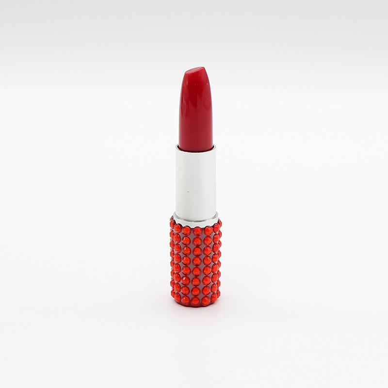 Ручка шариковая в виде помады со стразами в корейском стиле и бальзам для губ в подарок