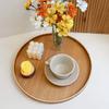 Тарелка для еды ручной работы, круглый деревянный поднос для ресторана отеля, украшение, десертная тарелка, закуски, чайная тарелка, японский стиль, всякая всячина, аксессуары
