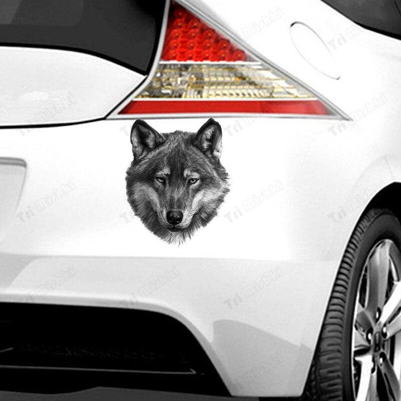 Tri Mishki W1131 наклейка с головой серого волка для автомобиля, ПВХ наклейки, аксессуары для мотоциклов, наклейка на автомобиль, ноутбук, дверь холодильника, стену, окно