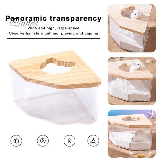 Прозрачная песочница для хомяка в ванной комнате, съемный контейнер для песочной ванны для мелких животных, маленький питомец