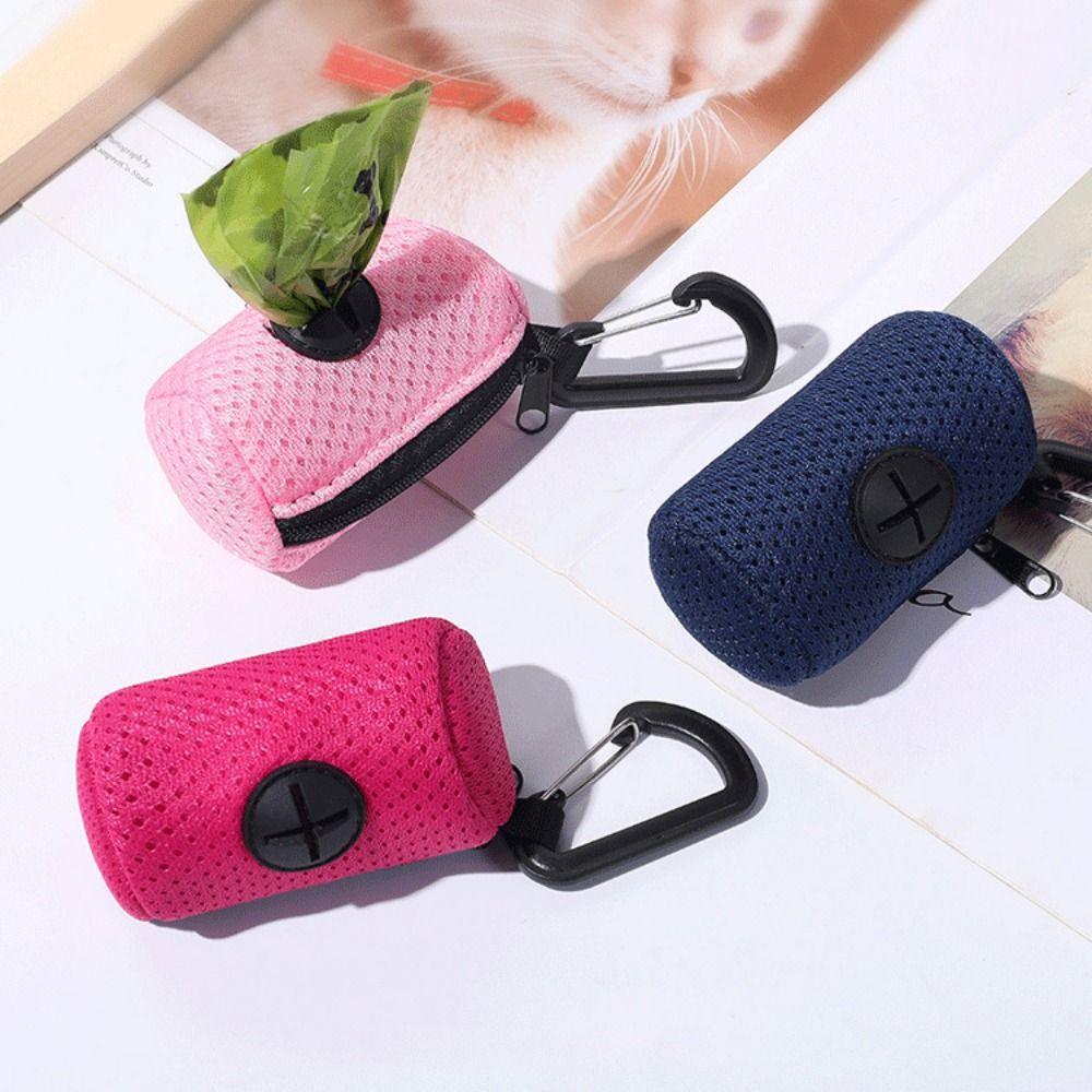 Mesh Dog Poop Bag Holder Hanging Pet Garbages Dispensers Dog Poo Bags Dispenser For Walking
