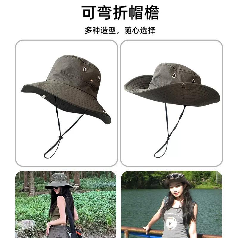 Шляпа Женская Уличная Альпинистская Походная Солнцезащитная Тень Большие Поля Западная Ковбойская Рыбацкая Солнечная Шляпа Мужская Осень и Зима