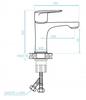 Bathroom cabinet with a washbasin on legs 85x60, standing, white Lily, with an elongated chrome tap