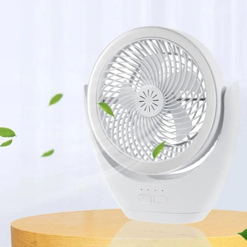 LED Fan Lamp USB Rechargeable Table Lamp With Hooks Ceiling Fan For Study Bedroom Living Room Office Multi Scenario Usage Fan