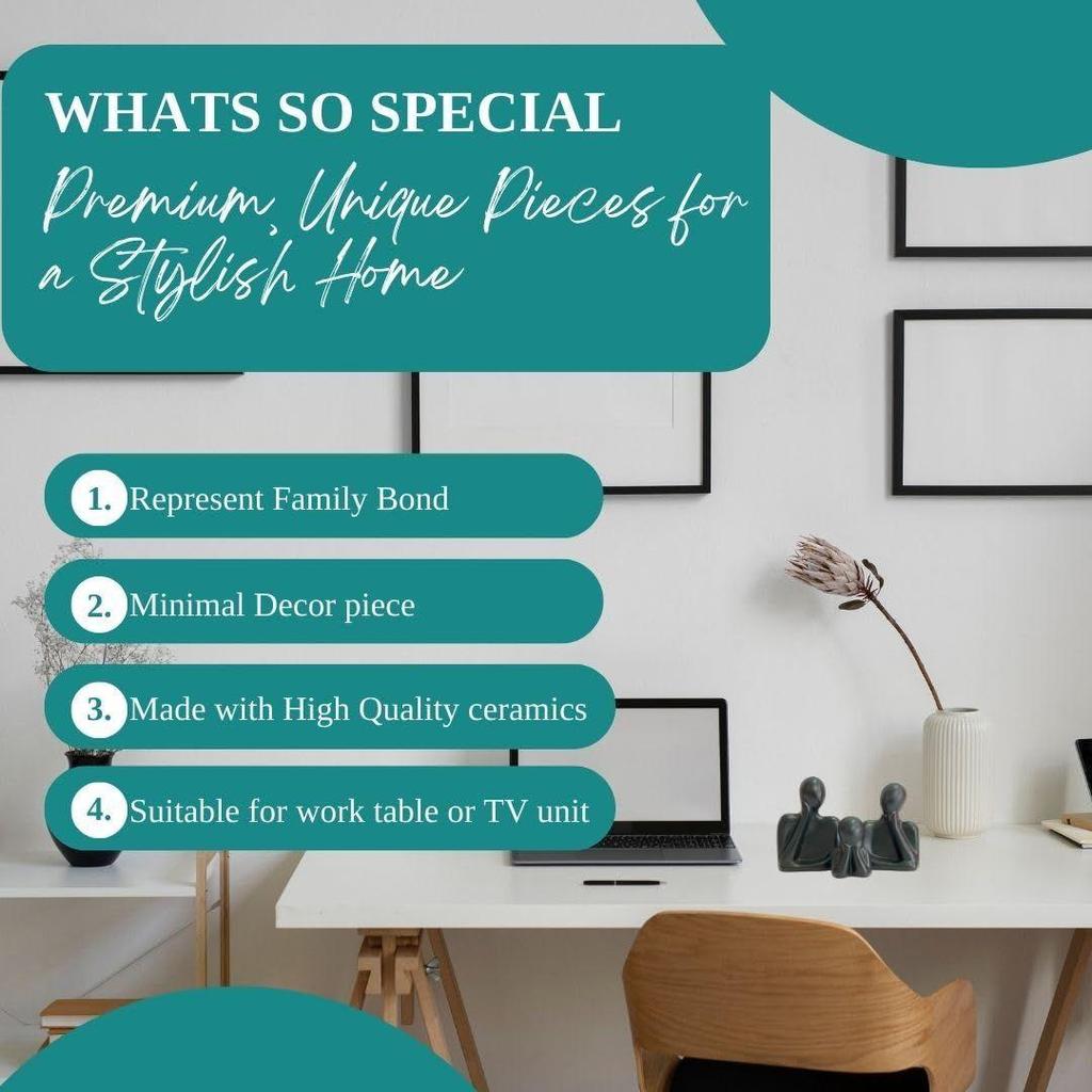 Последняя статуэтка «Пара и семья» | Керамическая скульптура «Мыслитель» | Предметы домашнего декора для гостиной | Настольный артефакт (Белый | Набор из 3 шт.)