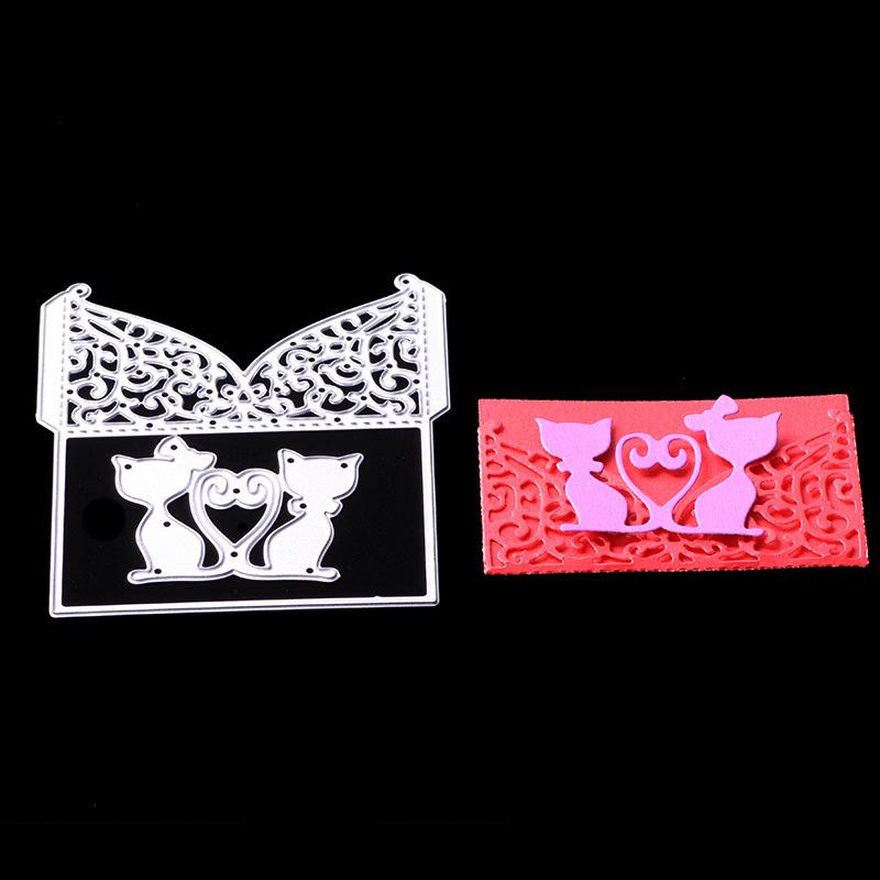 Любитель кошек Свадьба Кружевное крыло Металлические штампы Скрапбукинг Фотоальбом Карточка Бумага Тиснение Ремесло