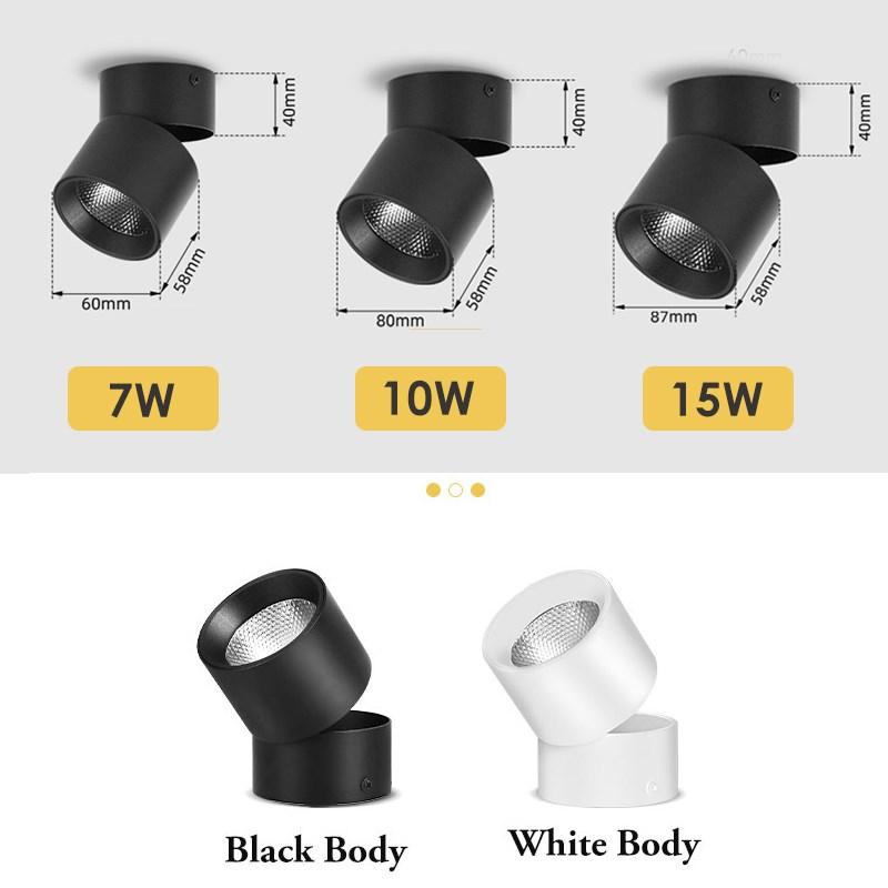 Складной светодиодный светильник, потолочный светильник, точечный светильник, светодиодный светильник 7 Вт, 10 Вт, 15 Вт, светодиодный потолочный светильник для кухни, домашнего декора, накладной монтаж