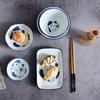 Наборы столовой посуды из сине-белого фарфора в японском стиле на одну персону для ужина включают миски, тарелку, палочки для еды, набор блюд, керамический подарочный набор из 6 предметов