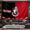Bournemouth Football Personalized Tapestry Support Custom Name, Wall Art Home Decoration