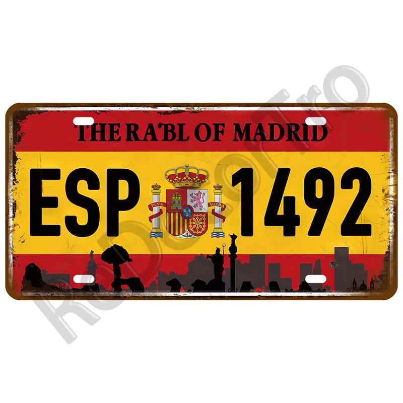 Metal Sign Germany USA Country Flag Tin Sign Plaque France Israel Spain Tinplate Plate For Wall Home Restaurant Craft Bar Decor