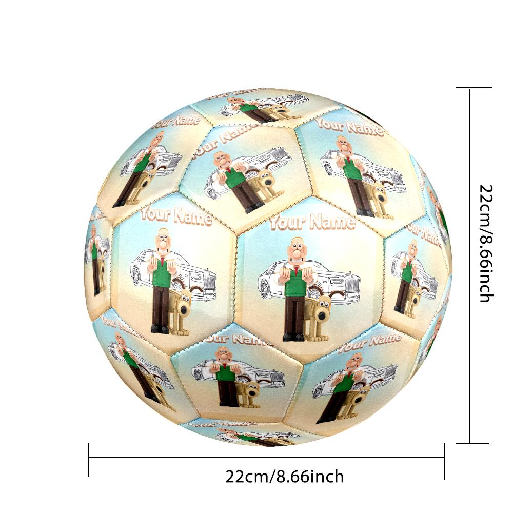 Custom Text Size 5 Soccer Ball, Standard Match Football For OutdoorWallace & Gromit
