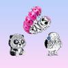 Сверкающие милые бусины с милой пандой и цыпленком, милые витые бусины с подвесками в форме личинки S925, серебро, подходят для оригинального браслета «сделай сам» для женщин, подарок