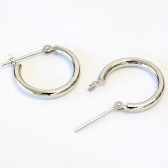 Серьги-кольца из платины x 15 мм Pt900 1 пара на оба уха [Jewelry Excellente] 2,0 мм