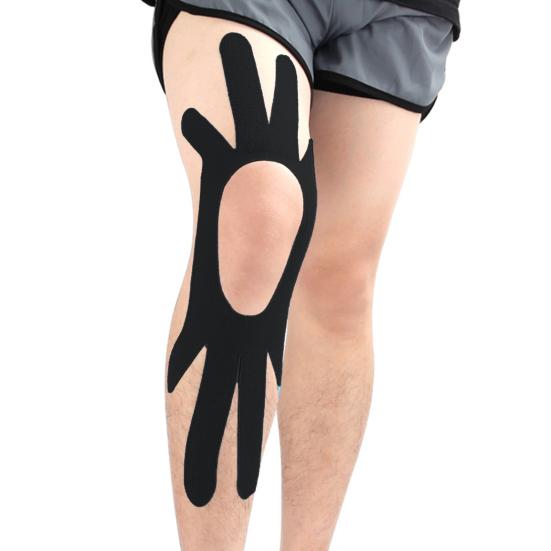 Кинезиологическая лента для колена, предварительно вырезанный тейп на колено, дышащая клейкая спортивная лента, эластичная спортивная лента, поддержка мышц для бега, пешего туризма, верховой езды