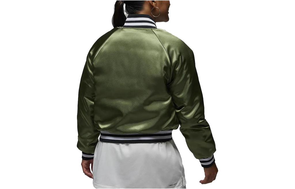 Jordan Jackets Women's Light Olive Yellow Baseball Collar Moderate Other FB5154-340