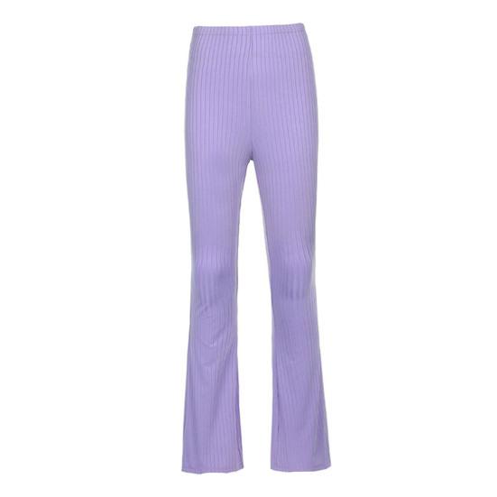 Женские расклешенные брюки с высокой талией, полосатые однотонные повседневные брюки облегающего кроя с эластичным низом