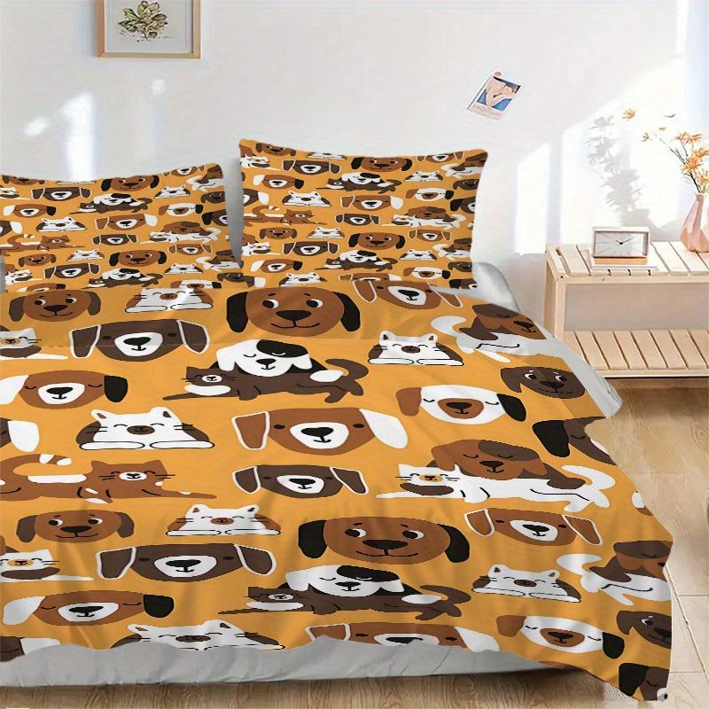 3pcs set Pets Animals 1 Quilt Cover + 2 Pillowcases, All Seasons Bedroom Setting, Perfect for Home and Dorm Decor a192