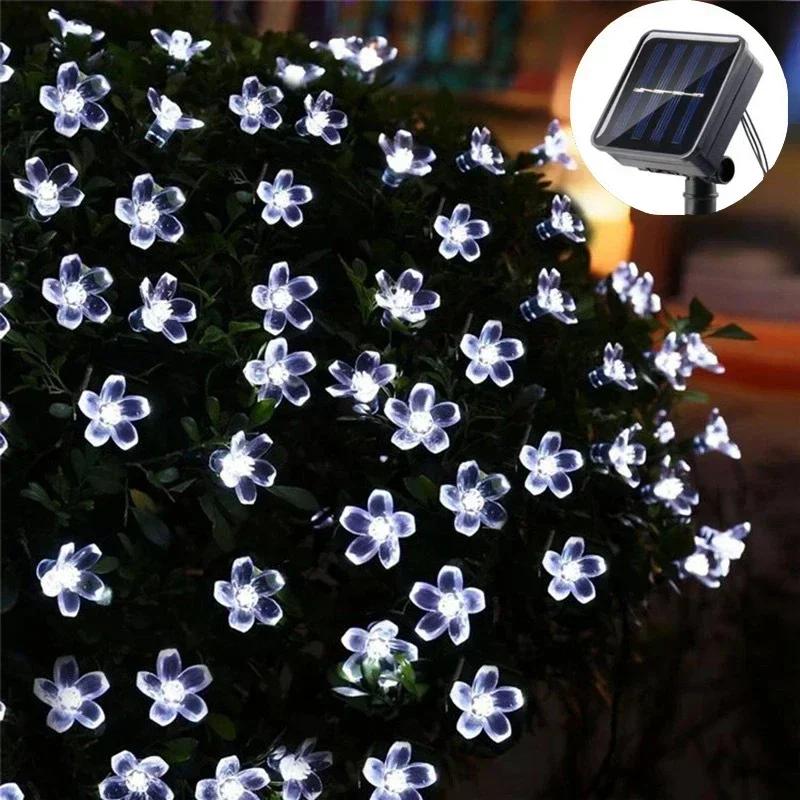 LED Festoon Cherry Blossom Garden Tree Solar Garland Wedding Party Balcony Decoration Holiday Outdoor Solar Light String