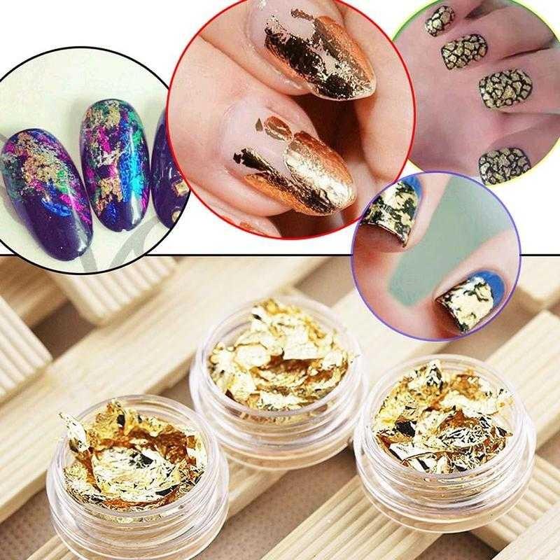 12pcs Nail Art Paillette Flake Chip Foil Acrylic UV Gel Paper Decor