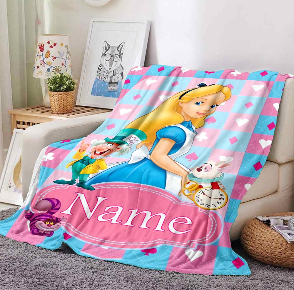 Custom Name Princesses' Garden Flannel Blanket Throw Blanket Soft Warm Sofa Bed Decor Unique Gift