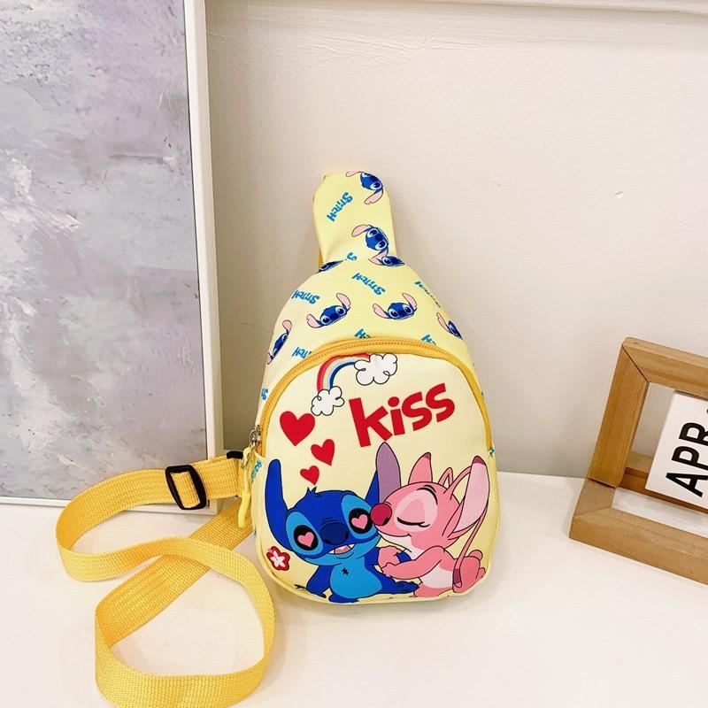 Lilo Stitch Cartoon Kids Crossbody Bag With Breathable Nylon For Daily Use
