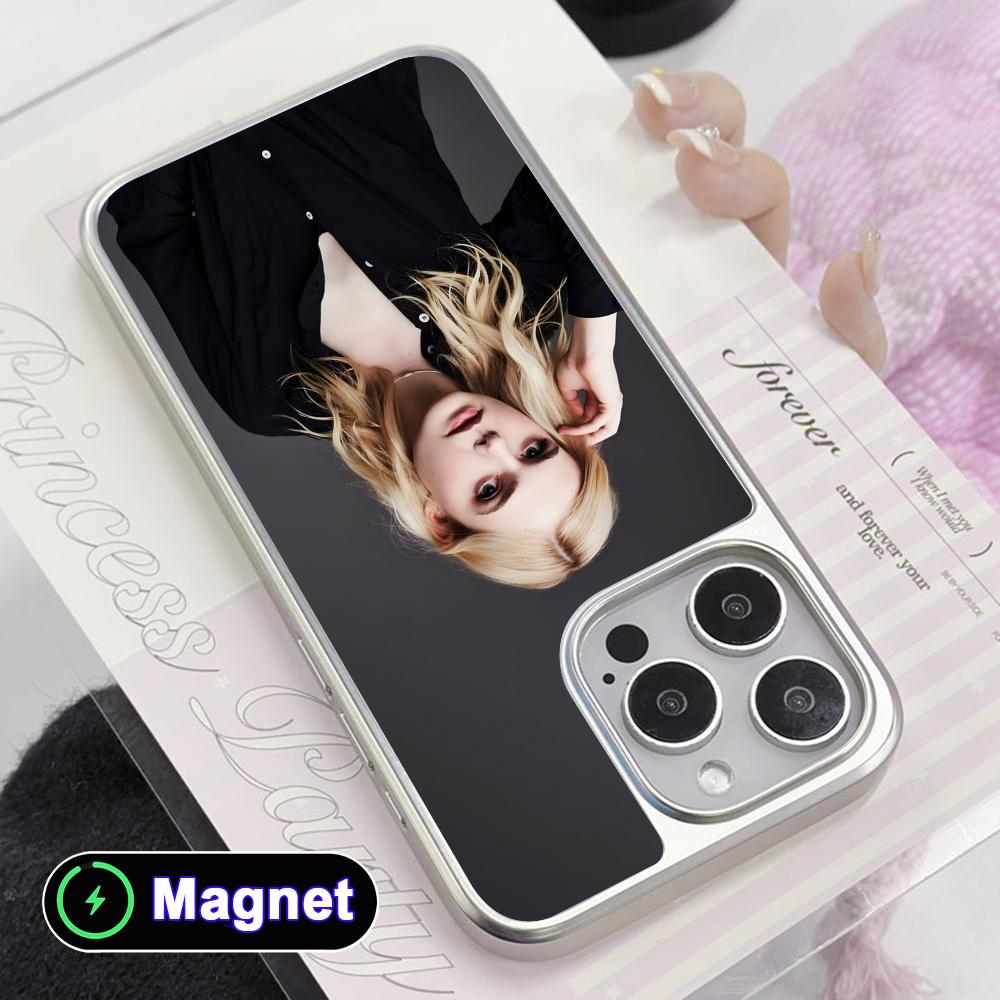 Elle Fanning Silver Plating Magsafe Mobile Phone Case for iPhone 17 16 15 14 13 12 11 Air Pro Max Plus Colorful Cover