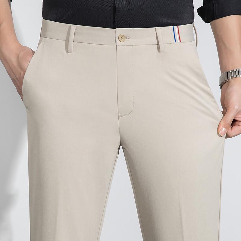 MONTAGUT Мужские укороченные брюки, не требующие глажки, устойчивые к сминанию, в стиле business casual