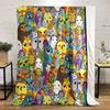 Colorful Cartoon Owls and Animals Pattern Patterned Flannel Blanket Perfect for the Bedroom Living Room, Sofa, or a Little Nap