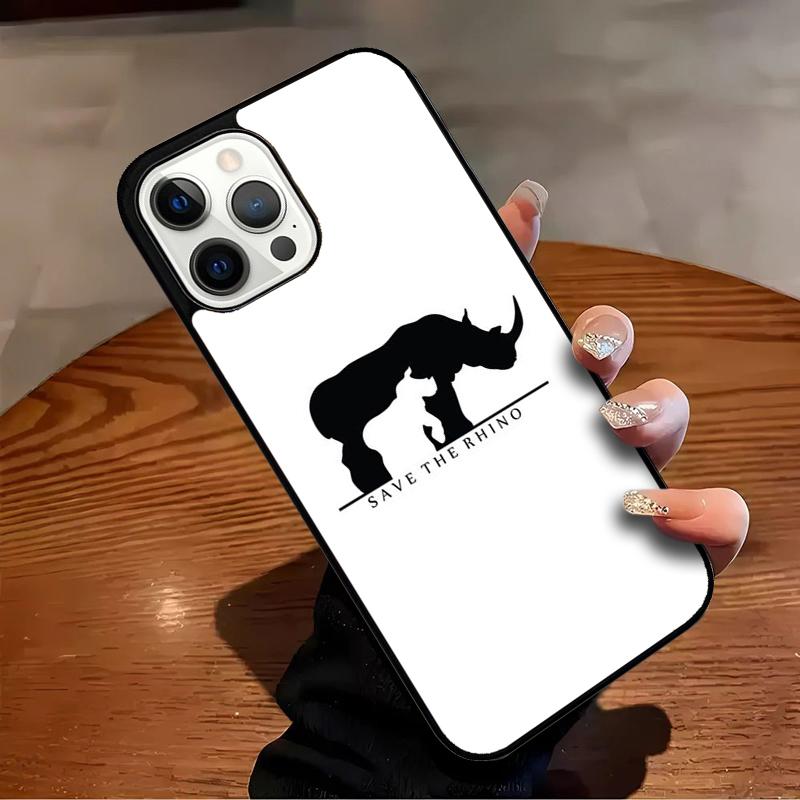 Animal Rhino Phone Case For iPhone 17 Air 16 15 14 13 12 11 Pro Max Max Plus Bumper Case Cover