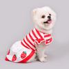 Милое клубничное платье для собаки Платья для собак Красно-белая полосатая юбка Летняя одежда для собак Кошки Щенок Девочка Милая одежда Одежда Платья для собак