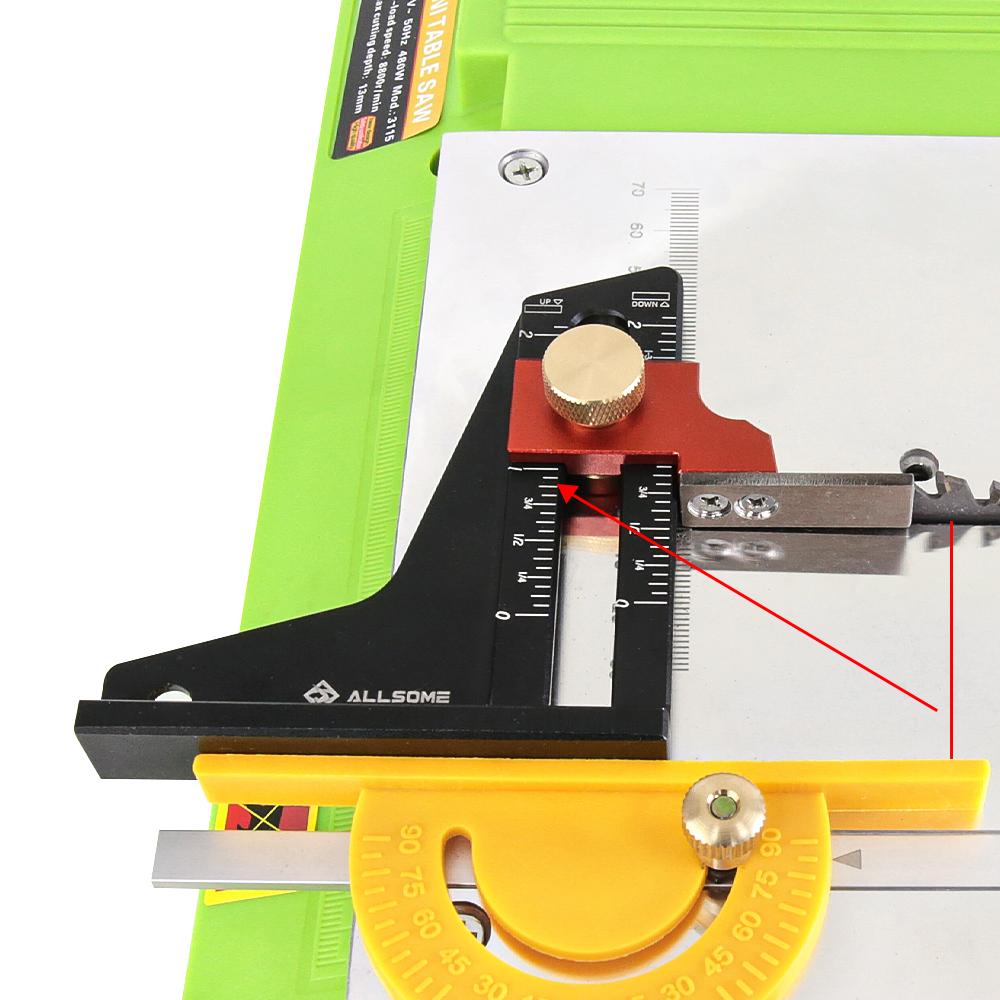 Allsome 1 шт. Измеритель высоты, глубиномер, измеритель настройки деревообрабатывающего инструмента для настольной пилы, фрезерного станка, настольной сверлильного станка, ленточной пилы