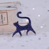 Высококачественная брошь ручной работы со стразами в виде кошки, антибликовая булавка для воротника, ювелирные аксессуары