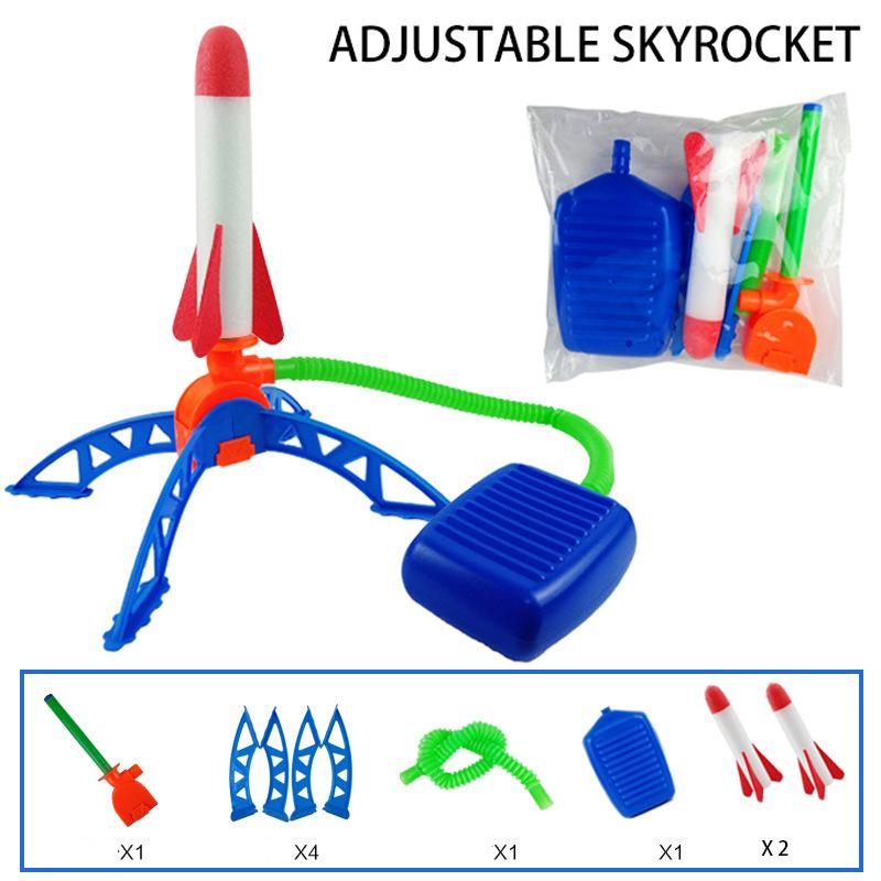 999 Kid Air Rocket Foot Pump Launcher Toys Спортивная игра Jump Stomp Открытый детский игровой набор Игрушечные прессованные ракетные установки Игры с педалью