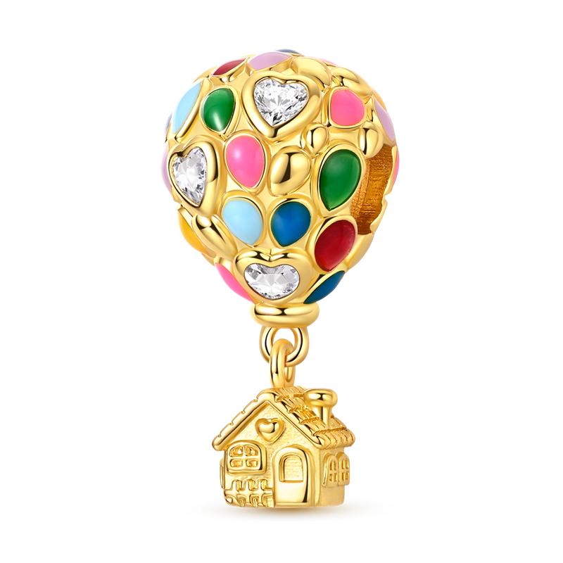 925 Silver Golden Series Charms Bead with CZ Zircon Whale Butterfly Sun Pendant for DIY Fashion Jewelry Bracelet