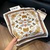 Premium printing neck small square scarf women's literary and retro polka dot cashew flower headscarf versatile accessories short silk scarf scarf s